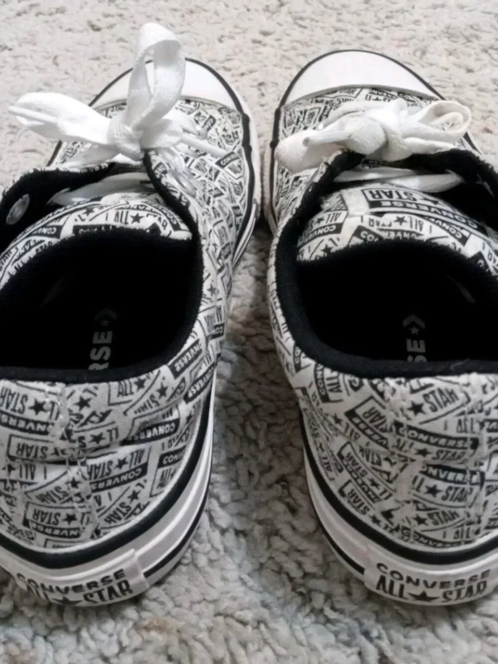 Converse CTAS Street Lace Up White/Black All Over Print Kids Sneakers-Size 2